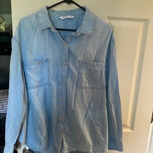 Sonoma Blue Button Down Shirt Classic Casual Top